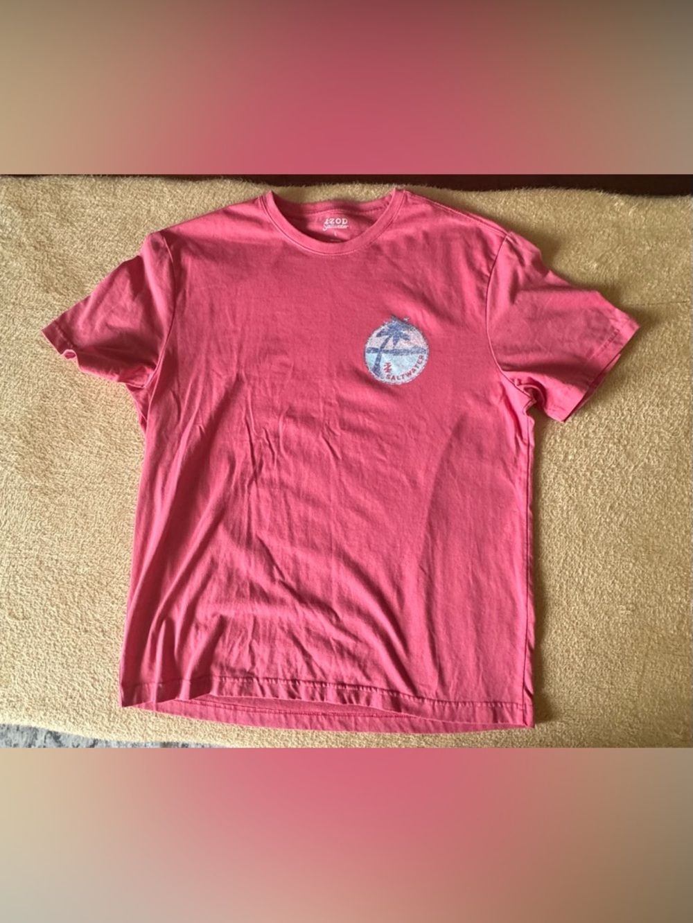 Izod Pink Saltwater Chest Graphic Tee